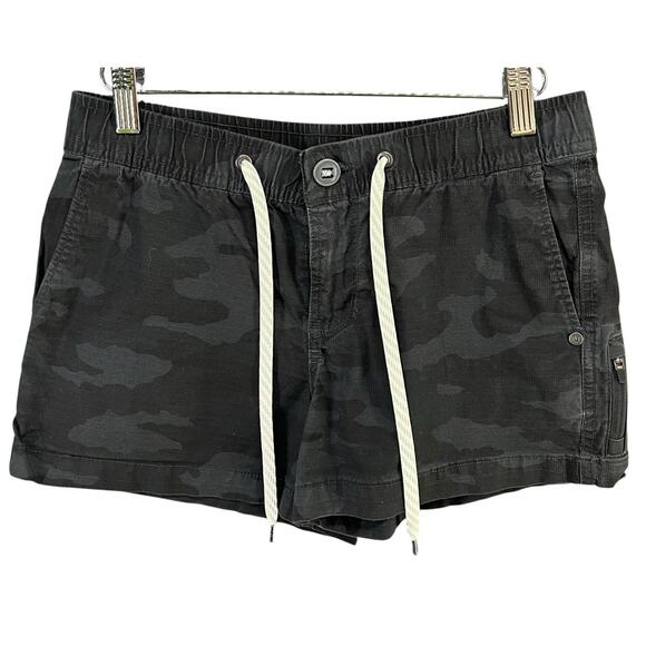 Vuori Ripstop Shorts Womens XS Black Camo Walking Running Sporty Casual Gorpcore - Picture 1 of 14